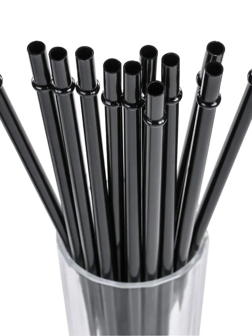 13 Inch Long Black Reusable Plastic Replacement Drinking Straws for 40 oz & 50 o